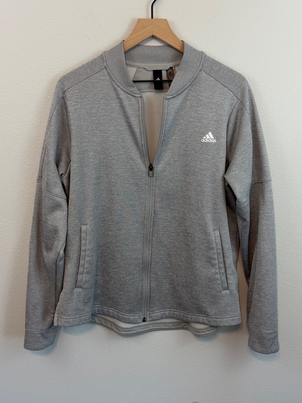 adidas Gray Full-Zip Bomber Jacket